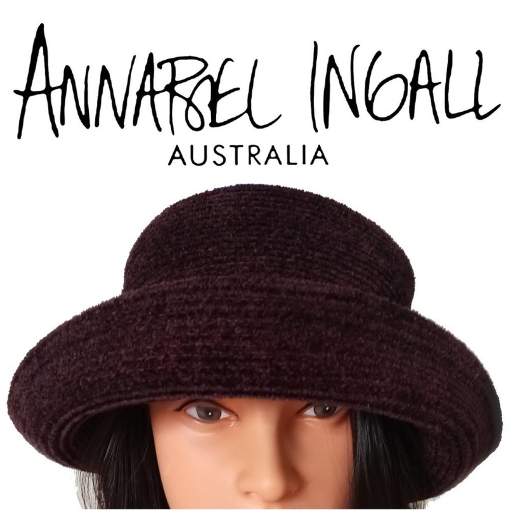 Annabel Ingall Australia Brown Woven Bucket Cloche Hat Womens Elegant Minimalist